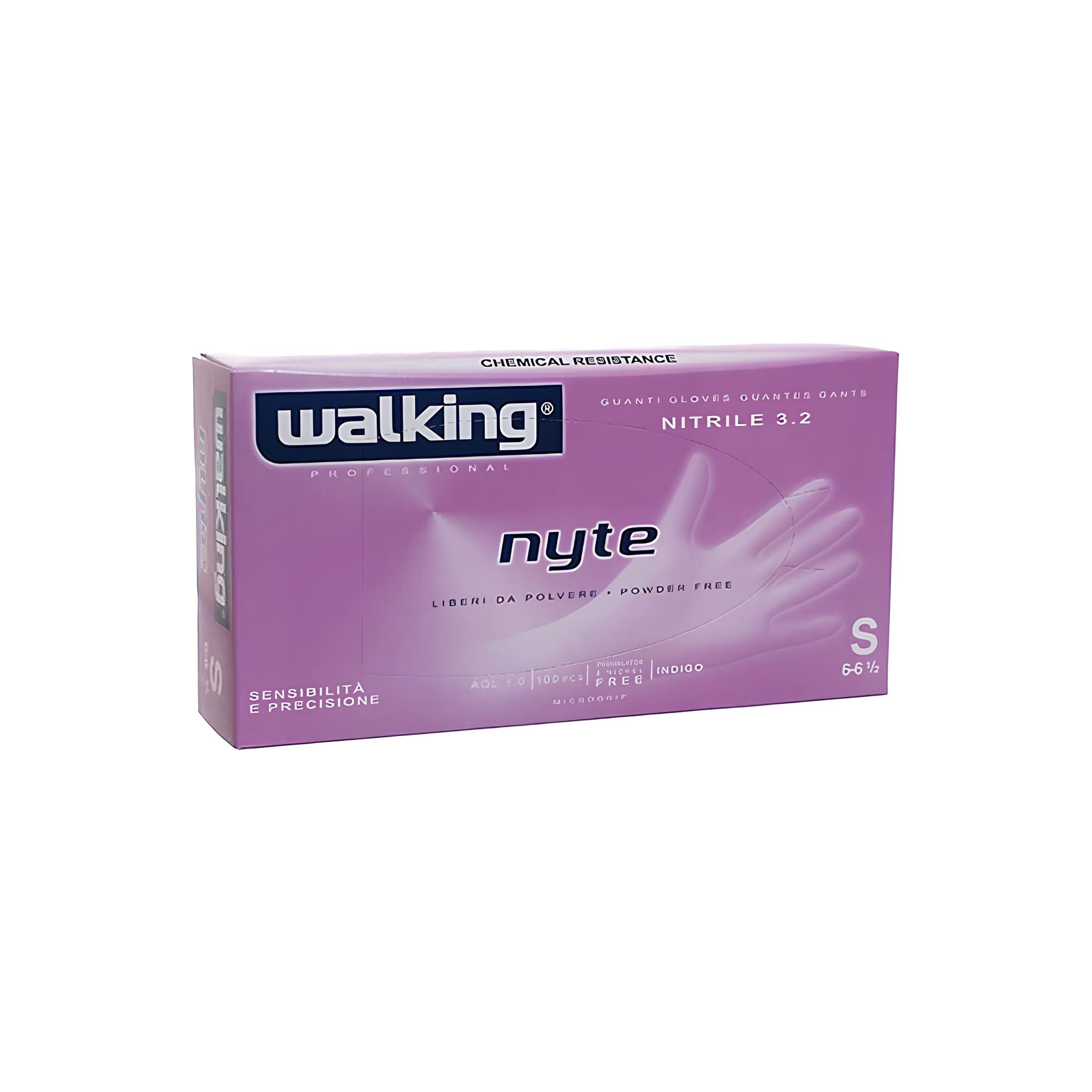 Guanto in nitrile monouso azzurro Walking Nitrogel taglia XS