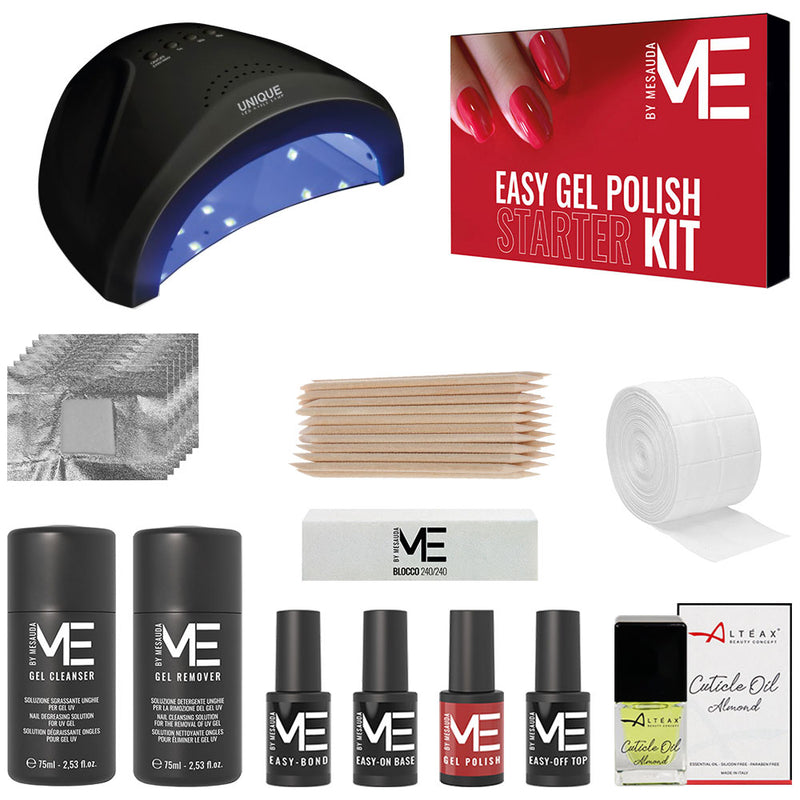 MESAUDA ME Kit Semipermanente Unghie Starter Me Easy Gel Polish Red Edition + Fornetto LED 48W