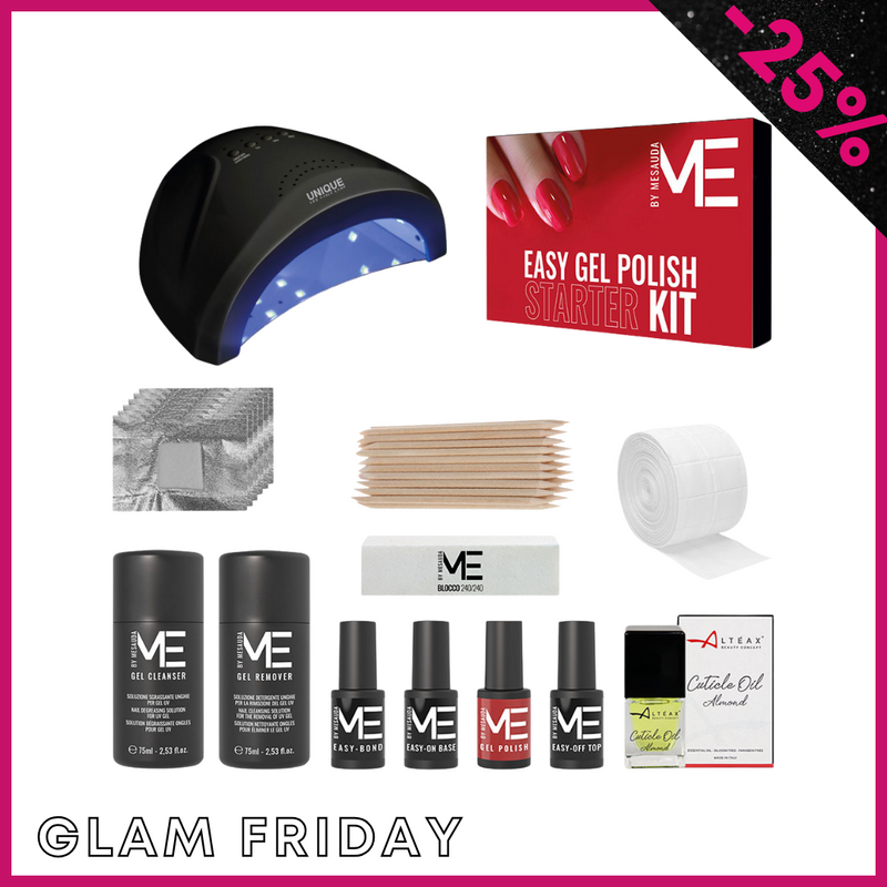 MESAUDA ME Kit Semipermanente Unghie Starter Me Easy Gel Polish Red Edition + Fornetto LED 48W