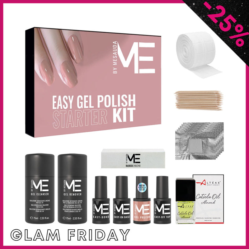 MESAUDA ME Kit Semipermanente Unghie Starter Me Easy Gel Polish Nude Edition + Accessori