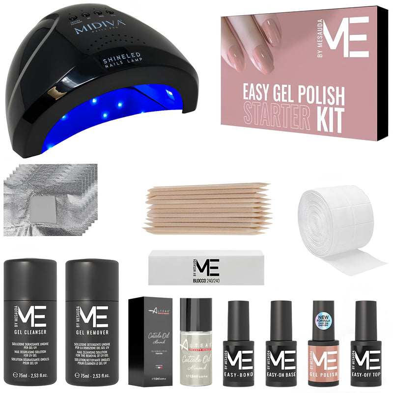 MESAUDA ME Kit Semipermanente Unghie Starter Me Easy Gel Polish Nude Edition + Fornetto LED 48W