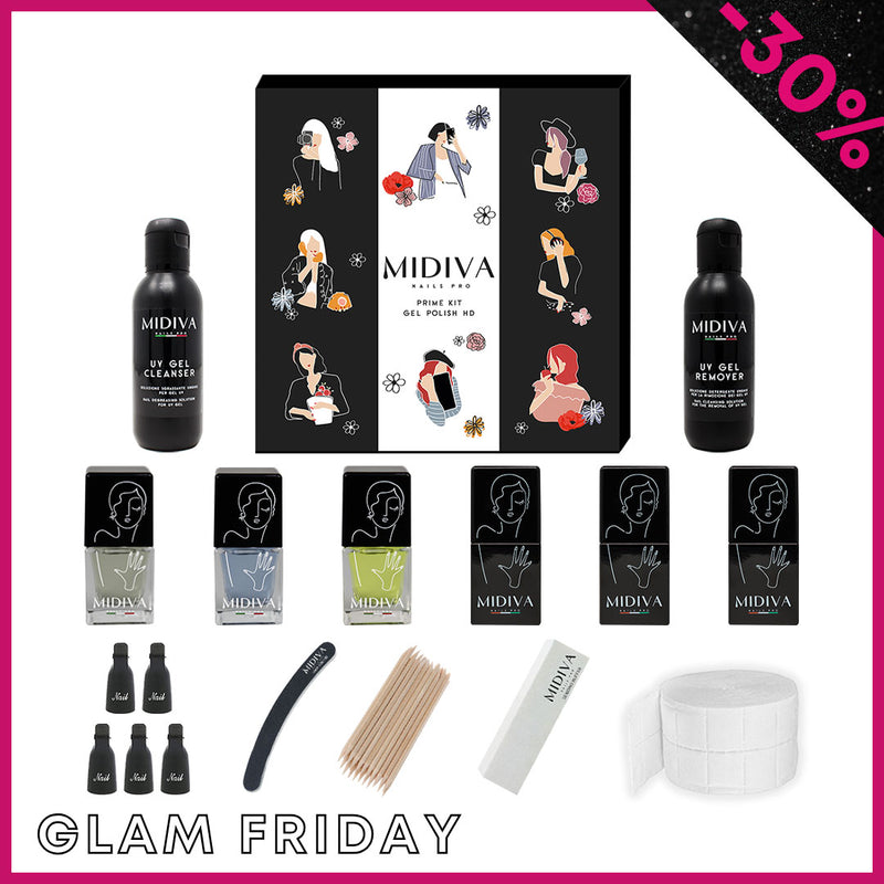 MIDIVA® Nails Pro kit Semipermanente, Set Completo Unghie "Prime" + Accessori, Made in Italy