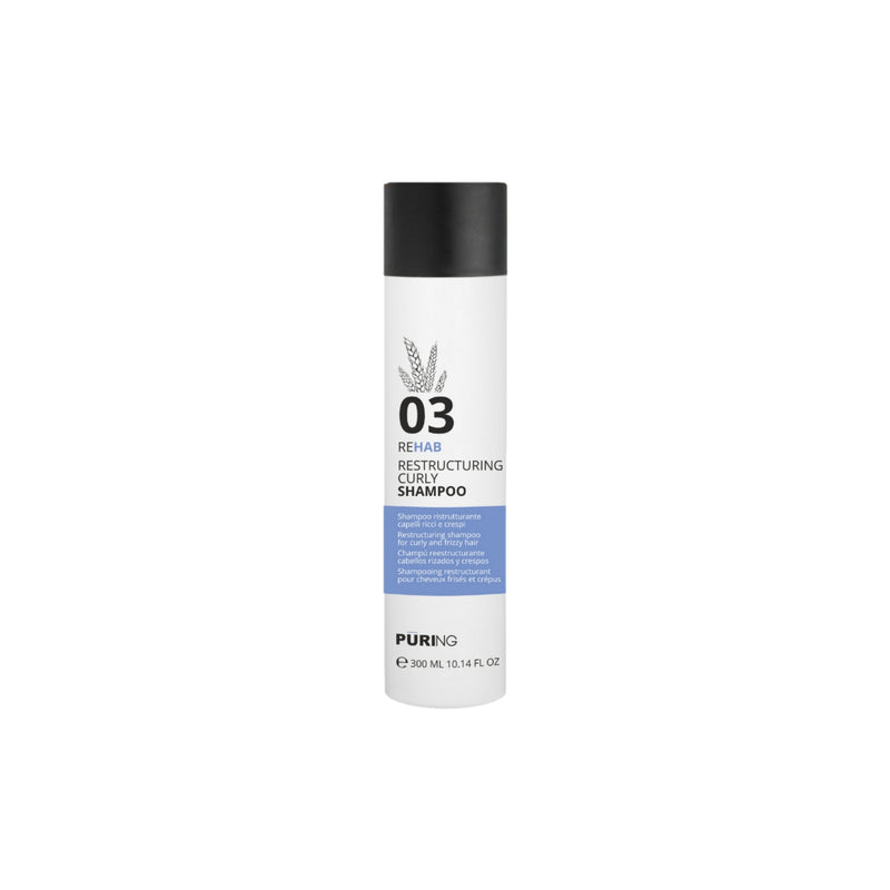 PURING Rehab Restructuring Curly Shampoo Ristrutturante per Capelli Ricci e Crespi Formati da 300/1000ml