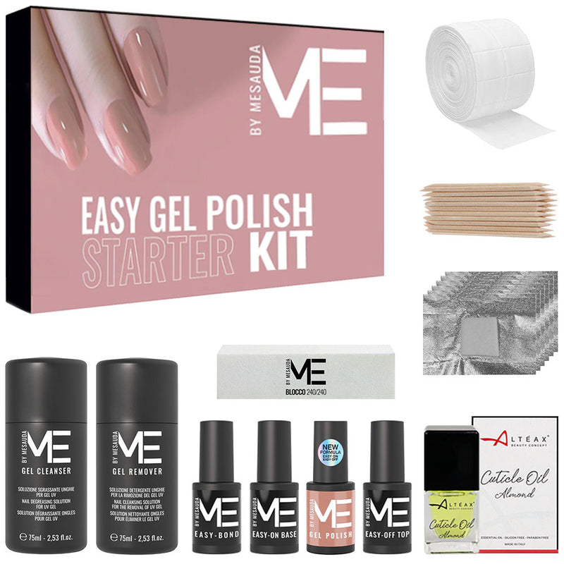 MESAUDA ME Kit Semipermanente Unghie Starter Me Easy Gel Polish Nude Edition + Accessori