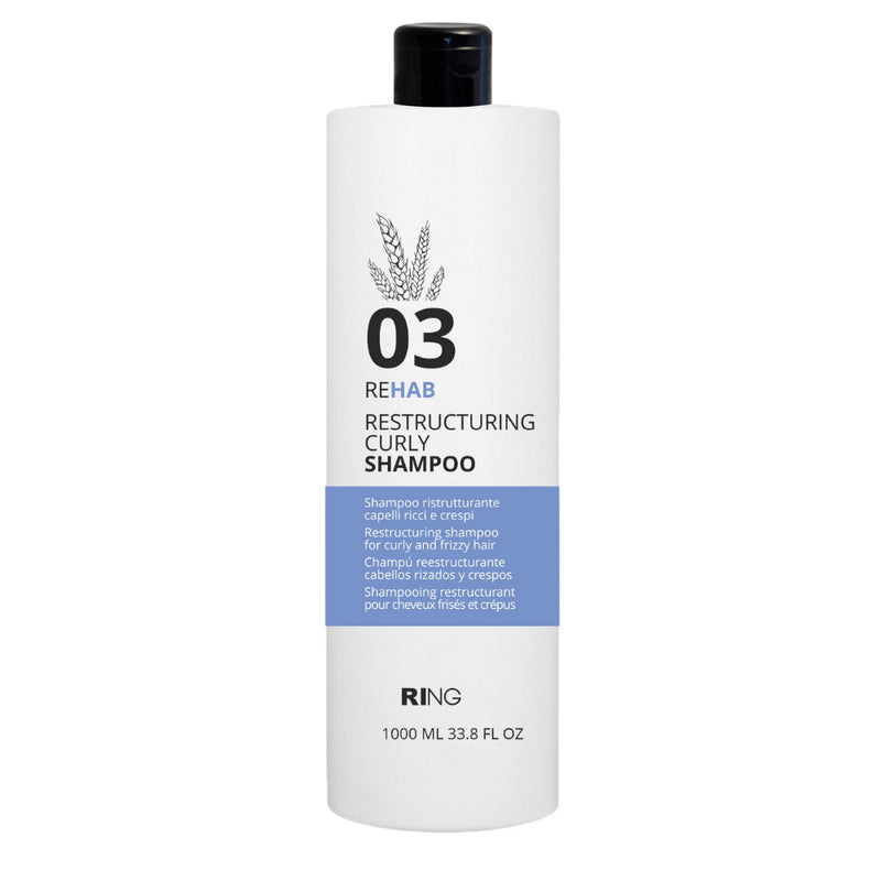 PURING Rehab Restructuring Curly Shampoo Ristrutturante per Capelli Ricci e Crespi Formati da 300/1000ml